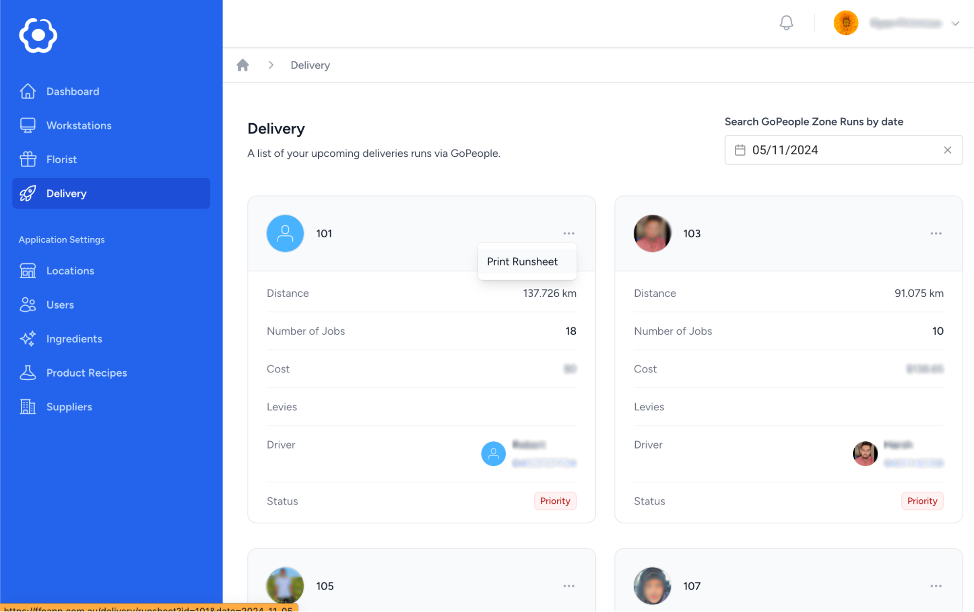 FFE App - Delivery Management
